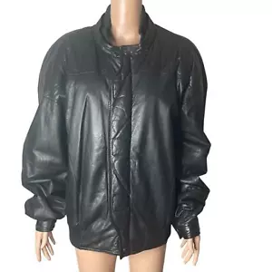 VTG Members Only Leather Bomber Jacket Mens 46 Italiano Classic Corsa D'anno - Picture 1 of 13
