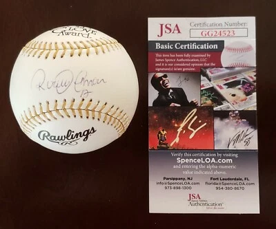 HOF Roberto Alomar Signed Auto Gold Glove Award Baseball JSA COA Blue Jays - Image 1 of 4
