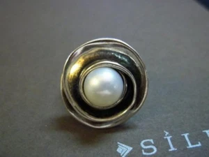 Silpada Pearl Rose Sterling Silver Rare Size 7 Lily Pearl Ring R2121  - Picture 1 of 12