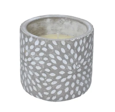 New Gisela Graham Concrete citronella 10cm Sunburst Candle 9hr Burning time - Image 1 of 4
