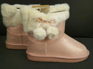 There Abouts Girls Willa Pink Glitter Fur Lined Winter Boots Size 10M - Picture 1 of 6