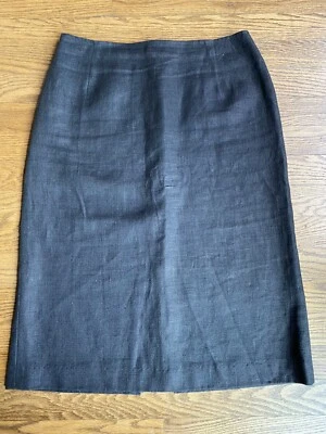Vintage Diane Von Furstenberg Black Pencil 100% Ramie (like linen) Skirt Size 10 - Imagem 1 de 4