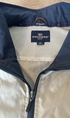 Мужская ветровка Dockers Golf хаки темно-синяя 1/2 на молнии XL легкая - Изображение 1 из 4