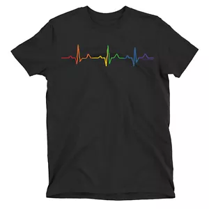 Camiseta ORGÁNICA Gay Pulse Festival LGBT para Hombre Colores del Orgullo Mardi Gras Londres - Imagen 1 de 3