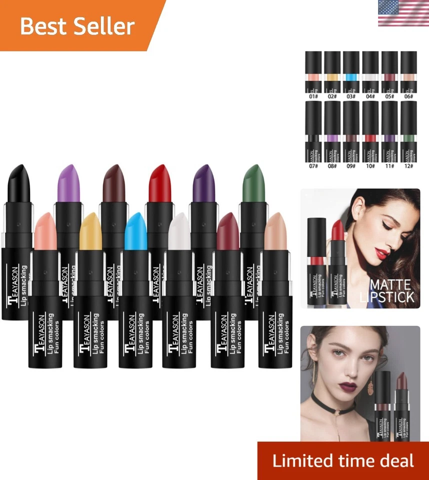 Vampire Matte Lipstick Set - 12 Long-Lasting Waterproof Shades for All Occasions - Image 1 of 4