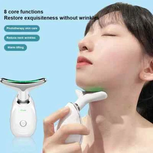 Dispositivo di Bellezza Viso Collo 7 in 1 Massaggio Vibrante per Viso e Collo Cura Personale - Foto 1 di 6