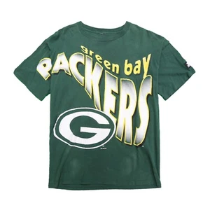T-shirt vintage verde Bay Packers Spell Out grande taglia 1994 anni '90 NFL - Foto 1 di 4