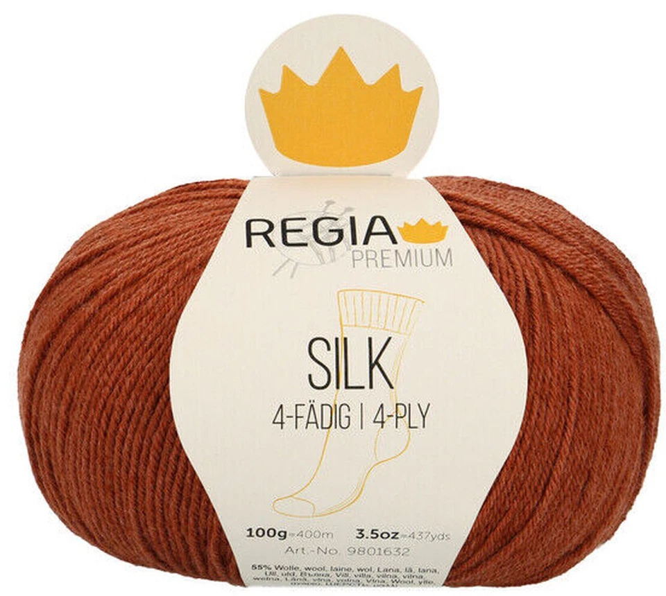 REGIA  PREMIUM  SILK  Schachenmayr Sockenwolle mit Seide Fb. rostrot - Bild 1 von 1