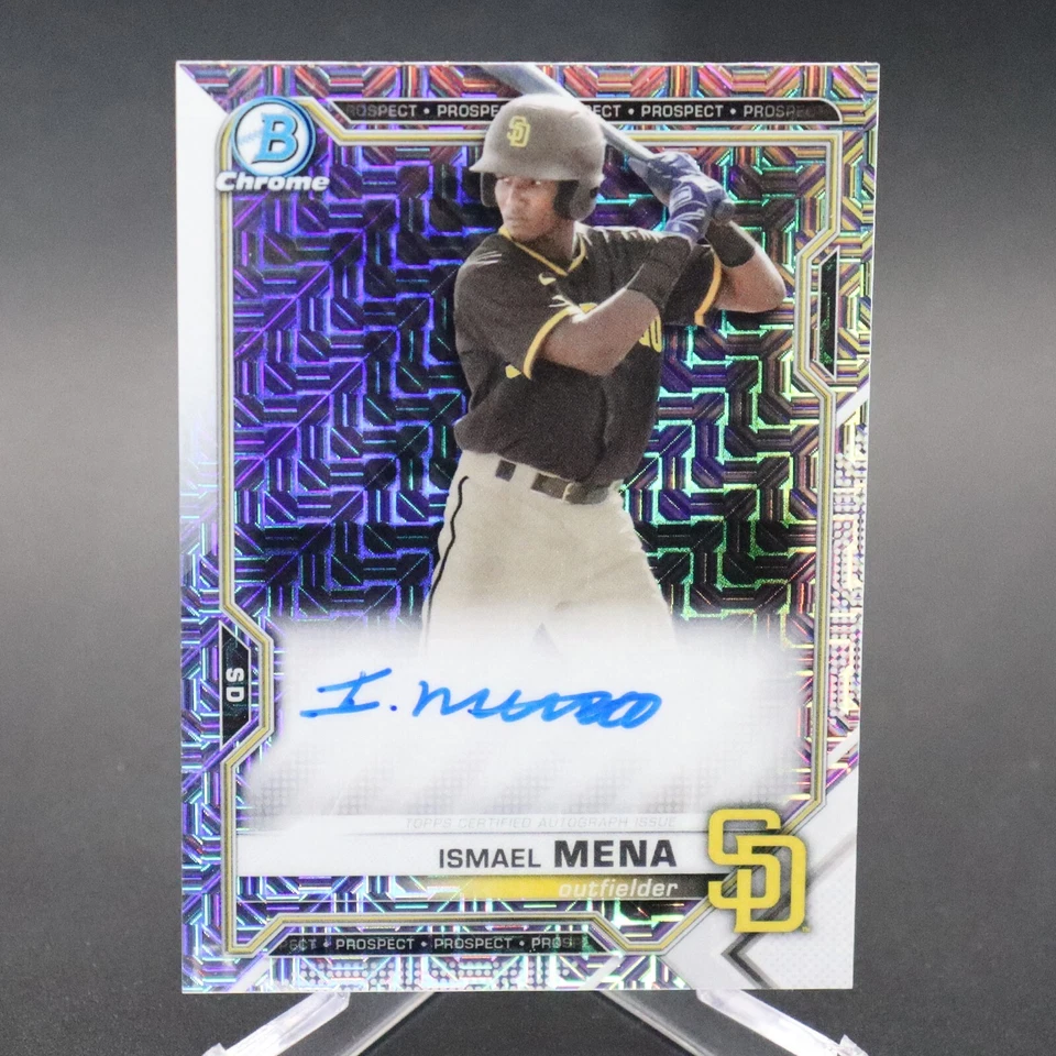 2021 Bowman Chrome Mega Autographs Ismael Mena Mojo Rookie Card BCMA-IM SP Auto - Image 1 of 4