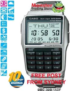 CASIO WATCH CALCULATOR DATABANK DBC-32D-1A DBC32D DBC32 12 MNTH WRANTY - Picture 1 of 1