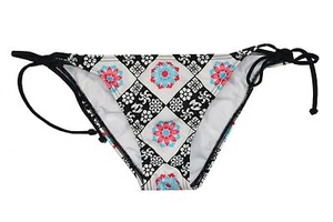 Billabong MOON STAR SIDE TIE Black White Red Aqua Swim Junior's Bikini Bottom - Picture 1 of 3