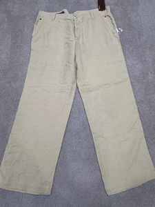 Perry Ellis beige Leinenmischung Anzughose für Herren Größe 36 x 32 vorne flach Sommer 2 - Bild 1 von 8