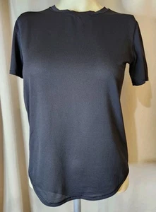 Lululemon Damen-T-Shirt schwarz hochgeschlossen Laufen Training Mesh U-Ausschnitt Saum Gr. SM - Bild 1 von 10