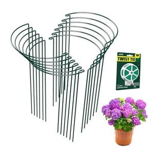 12 Pack Garden Plant Support Stakes, Half Round Peony Cages and Supports, - Picture 1 of 8