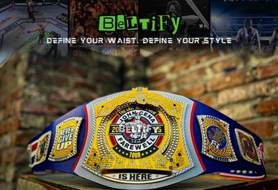 J.C 2025 Blue Summer-Slam Spinner Championship Replica Title Belt 2-4mm Brass - Image 1 of 4