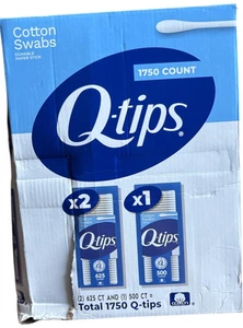 Q-Tips Cotton Swabs, (2) 625 CT + 500 CT Total 1750 ct. - Picture 1 of 2