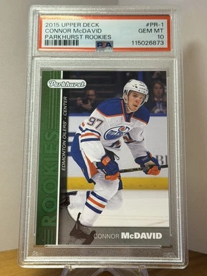 2015-16 Upper Deck Parkhurst Rookies Connor McDavid #PR-1 PSA 10 GEM MT RC - Image 1 of 2