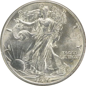 1936 Walking Liberty Silver Half Dollar Choice BU Uncertified #250 - Picture 1 of 2