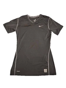 Camiseta deportiva negra Nike Dri Fit para mujer talla mediana cuello en V - Imagen 1 de 9