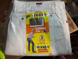 JEANS WRANGLER PRO RODEO COMPETITION BIANCO ORIGINALE TAGLIO COWBOY UOMO 42 X 30 NUOVO! - Foto 1 di 4