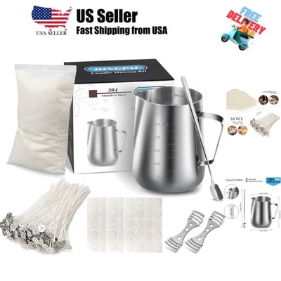 Набор для изготовления свечей, соевый воск сделай сам инструменты для рукоделия свечей, включая горшок для заливки, фитиль... - Изображение 1 из 4