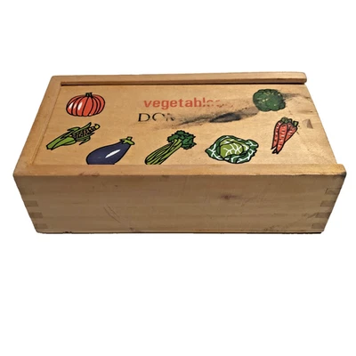 Vegetable Vintage Wooden Dominoes 28 Pieces - Image 1 of 4