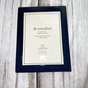 NATALINI Handmade ITALIAN Wooden Picture Frame 5X7" ( 13x18 cm ), Navy Blue, NEW - Picture 1 of 3