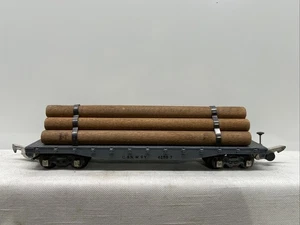 AMERICAN FLYER S Gauge #42597 C&NWRY Flat Car w/ Lumber log Load - Picture 1 of 6