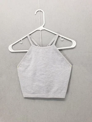 Forever 21 Crop Top Womens Medium Gray Athletic Tank Stretch Activewear Yoga Gym - Image 1 of 4