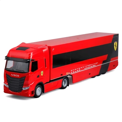 BBURAGO Iveco S-Way 570 Racing Con Ferrari SF-24#16 Leclerc, Set Diecast in Scal - Immagine 1 di 4