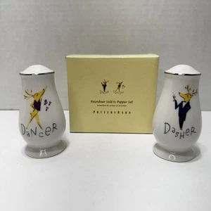 Pottery Barn Santa’s Reindeer “Dancer & Dasher” Salt & Pepper Shakers Retired - Picture 1 of 13