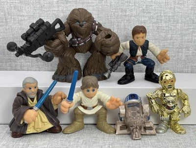 LOTE SUELTO HÉROES GALÁCTICOS STAR CLONE WARS LUKE HAN OBI WAN C-3PO R2D2 6 figuras Foto 1 de 4