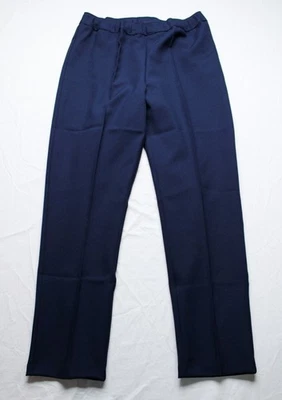 Pantalones para mujer Bend Over plisados delanteros lisos elásticos cintura EJ3 azul marino talla 14W nuevos con etiquetas Foto 1 de 4