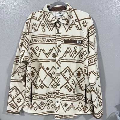 The North Face Gordon Lyons Shacket Jacket Geo Print Cream Brown Mens Size XL - Image 1 of 4