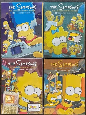Lot of 4 SIMPSONS DVDs. Season 7 NOT TESTED & Seasons 8-10 NEW Shrink Wrap. Foto 1 de 4