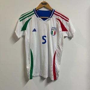 Adidas Italy National Soccer Jersey Futbol 2024 White Calello #5 Size 28 Small - Picture 1 of 7