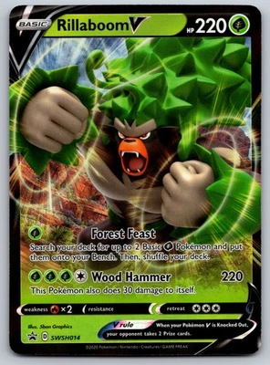 Rillaboom V - SWSH014 SWSH: Sword & Shield Promo Cards NM Pokemon Card TCG - Image 1 of 2