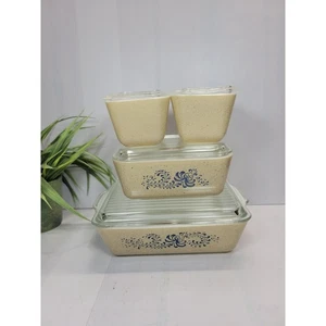 Homestead Vintage Pyrex Kühlschrank 8-teiliges Set 70er Jahre blau Landhaus Landhaus - Bild 1 von 5