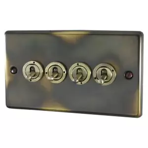 Aged Antique Brass Plug Sockets Light Switches Dimmers - Whole Range available - Picture 1 of 51