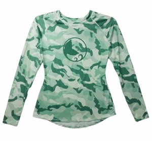 Reel Legends Keep It Cool Rash Guard Swim Shirt Green Camo Womens XS - Picture 1 of 6