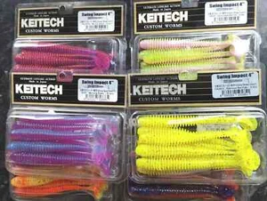 KEITECH Lures Swing Impact 4.0" 8 pcs JAPAN Strong scented Drop Shot jig Tackle - Picture 1 of 15