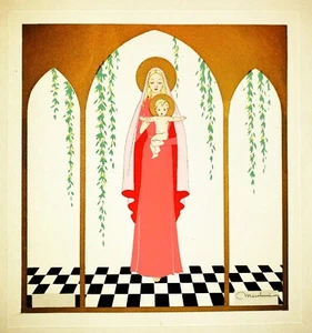 GIOVANNI MESCHINI Signed ORIGINAL Hand Colored VINTAGE Art Deco POCHOIR 1930s - Picture 1 of 13