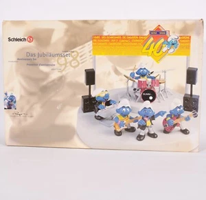 Nuevo y en caja Vintage 1998 Schleich Pitufo Aniversario Set Banda de Rock - Imagen 1 de 8