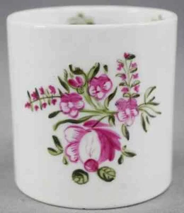 British Hand Painted Pink Rose & Floral Porcelain Coffee Can Circa 1810 - 1815 - Picture 1 of 8