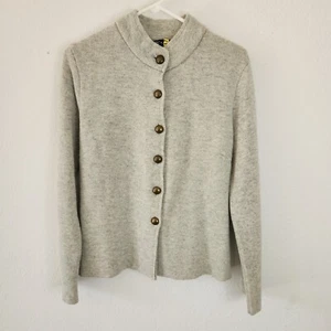 Cárdigan militar Zara suéter para mujer grande gris lana cuello simulado - Imagen 1 de 6