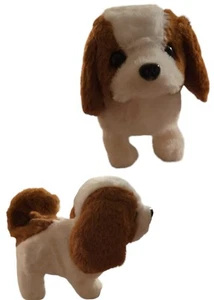 Electric simulation dog plush doll toy robot dog white brown terrier - Picture 1 of 1