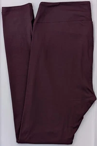 Tall & Curvy LuLaRoe TC Leggings Solid Dark Purple Wine Essential Collect NWT 65 - Picture 1 of 6