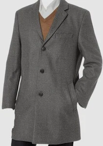 $395 Michael Kors Men's Gray Ghent Slim-Fit Overcoat Jacket Size 44L - Picture 1 of 2