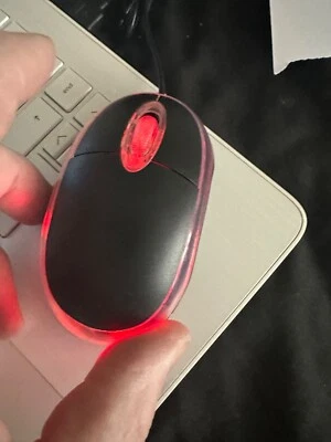 COMPUTER MOUSE OPTICAL PC LAPTOP GAMES TV Box SCROLL WHEEL BLACK WIRED USB LED - Image 1 of 4