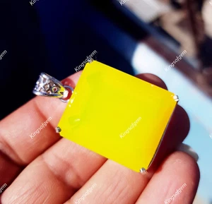 Piedra preciosa suelta solitario de plata alemana corte esmeralda ópalo amarillo nuevo de 100 quilates - Imagen 1 de 6